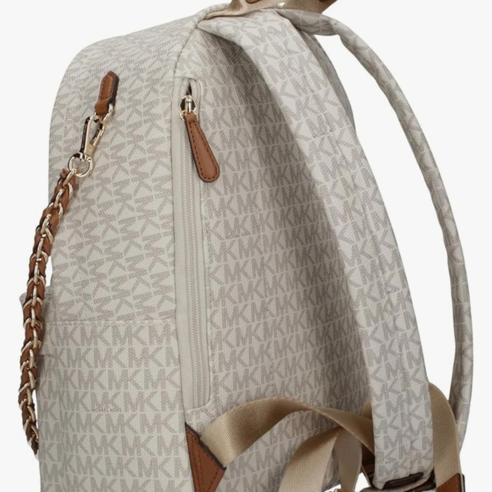 Michael Kors Beige Monogram Backpack - Picture 3 of 10
